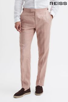 Reiss Blush Kin Slim Fit Linen Trousers (D97889) | SGD 408