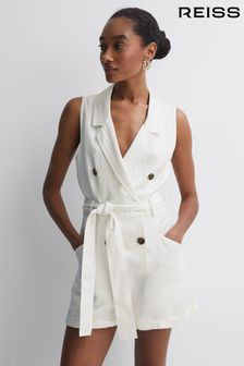 Reiss Ivory Florence Double Breasted Playsuit (D98237) | AED1,282