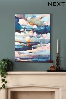 Blue Sky Abstract Framed Canvas Wall Art