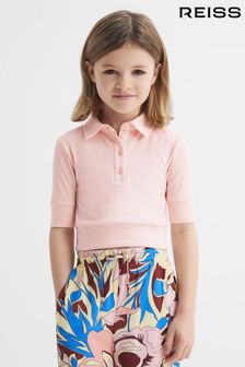 Reiss Pink Eva Junior Cropped Polo Shirt (D98873) | €32