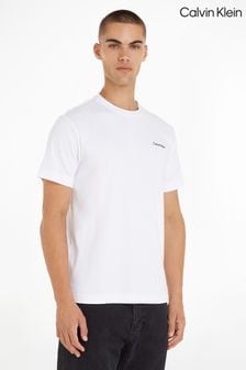 Weiß - Calvin Klein T-Shirt mit kleinem Logo (D99986) | 78 €