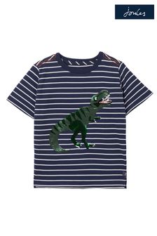 Joules Blue Archie Short Sleeve 2 Way Sequin Artwork T-Shirt 5-12 Years (D99994) | €12 - €13