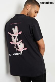 Schwarz - Threadbare Oversize-T-Shirt aus Baumwolle mit Grafikprint (E00120) | 31 €