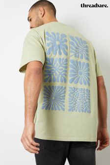 Threadbare Green Oversized Graphic Print Cotton T-Shirt (E00146) | $32
