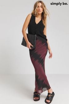 Simply Be Purple Satin Tie Dye Print Maxi Skirt (E00174) | $88