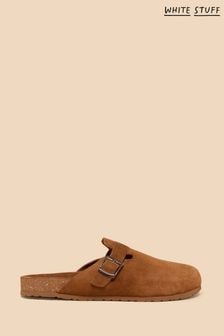 White Stuff Brown Freddy Suede Slip-On Footbed Shoes (E00177) | $101