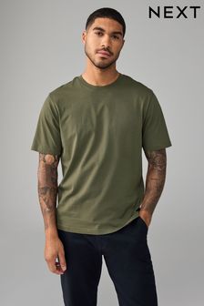 Green Khaki Regular Fit Essential Regular Crew Neck 100% Cotton T-Shirt (E00182) | $12