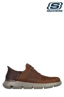 Skechers Brown Wide Fit Garza Gervin Slip In Trainers (E00201) | $153