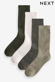 Green/Cream 4 Pack Heavyweight Socks (E00248) | KRW29,100