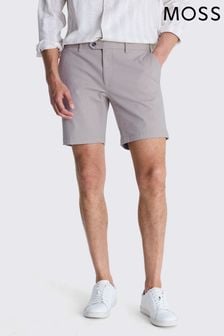MOSS Slim Fit Grey Stretch Chino Shorts (E00322) | 247 QAR