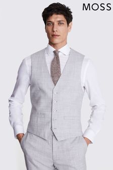 Moss Slim Fit Grey Waistcoat (E00330) | 597 LEI
