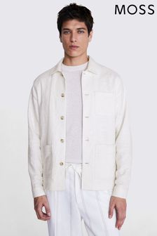 MOSS Textured Chore White Overshirt