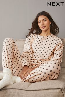 Oatmeal Flower 100% Cotton Long Sleeve Pyjamas (E00512) | $39