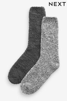 Charcoal Grey Cosy Bed Socks 2 Pack (E00533) | $16