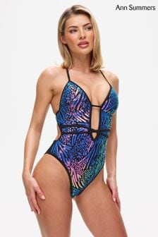 Ann Summers Blue Sparkle Sultry Heat Swimsuit (E00663) | kr730