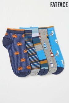 FatFace Blue Seaside Socks 5 Pack (E00746) | $32