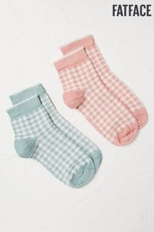Fatface Gingham Socks 2 Pack (E00758) | ‏50 ‏₪