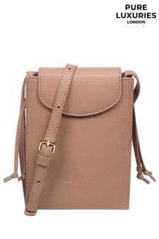 Розовый - Кожаная сумка для телефона с длинным ремешком Pure Luxuries London Kiana (E01047) | €46