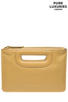 Auriu - Geantă clutch din piele Pure Luxuries London Esher  (E01061) | 233 LEI