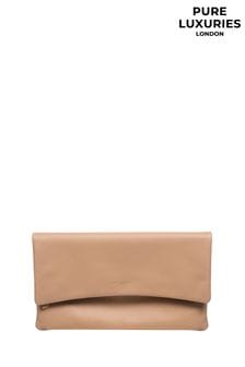 クリーム - Pure Luxuries London Amelia Nappa Leather Clutch Bag (E01076) | ￥6,870