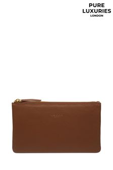 Коричневий - Pure Luxuries London Wilmslow Nappa Leather Clutch Bag (E01087) | 1 659 ₴
