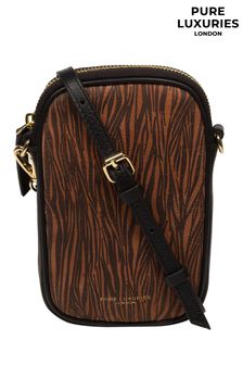 طبعات حيوانات - حقيبة هاتف تعلق حول الجسم جلد Alaina Nappa من Pure Luxuries London (E01099) | 230 ر.س