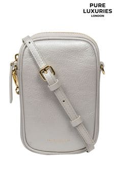 Plateado - Pure Luxuries London Alaina Nappa Leather Cross-body Phone Bag (E01112) | 51 €