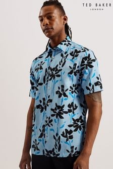 Ted Baker Blue Verzee Abstract Floral Shirt (E01169) | $142