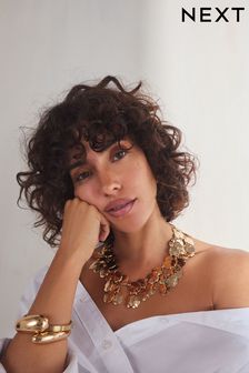 Zlat tn - Molten Drop Collar Necklace Made With Recycled Zinc (E01195) | 830 K