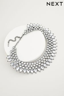 Серебристый цвет - Short Collar Necklace Made With Recycled Zinc (E01203) | €41