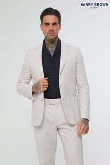 Harry Brown Natural Decorate Cotton Linen Blend Blazer (E01240) | €225