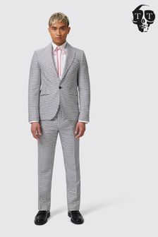 Twisted Tailor White Slim Fit Siorek Jacquard Jacket (E01249) | $257