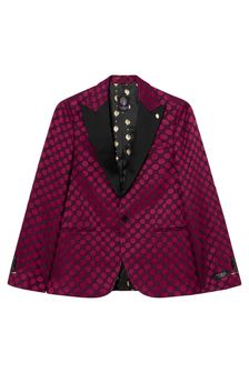 Twisted Tailor Purple Slim Fit Papatya Jacquard Jacket (E01251) | €212