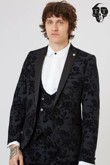Twisted Tailor Black Skinny Fit Fleet Floral Tuxedo Jacket (E01264) | 214 €