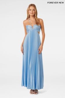 Forever New Blue Trixie Pleated Maxi Dress (E01303) | €189