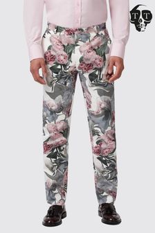 Twisted Tailor Skinny Fit Dali Cotton Floral Trousers