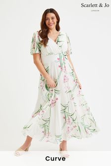 Scarlett & Jo Natural Isabelle Angel Sleeve Maxi Dress (E01384) | AED527