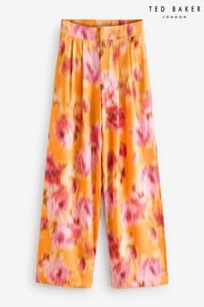 Ted Baker Orange Hitako High Waisted Wide Leg Trousers (E01454) | OMR70