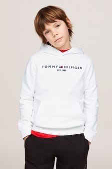 Tommy Hilfiger Essential Logo Embroidery White Hoodie (E01522) | 223 QAR - 272 QAR
