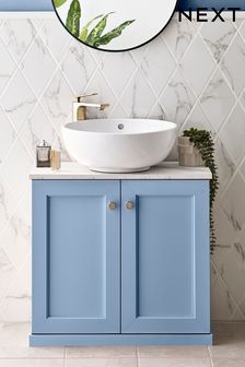 Light Blue Farnley Panelled Under Sink Storage Unit (E01528) | €171