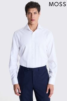 MOSS Regular Fit Dobby White Shirt (E01542) | €72