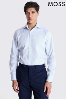 Sky Blue - Moss Tailored Fit Single Cuff Dobby Shirt (E01547) | kr920