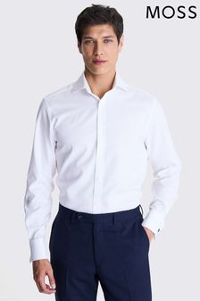 MOSS Tailored Fit Dobby White Shirt (E01550) | OMR26
