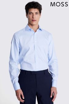 MOSS Tailored Fit Sky Blue Royal Oxford Non Iron Shirt (E01559) | kr649
