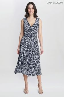 Gina Bacconi Blue Dolly Fit And Flare Jersey Dress (E01624) | kr1,558