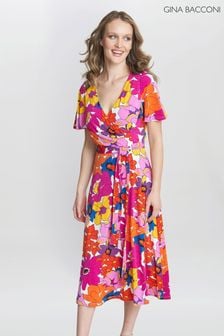Gina Bacconi Pink Ellie Fit And Flare Dress (E01635) | €148