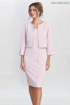 Gina Bacconi Pink Corinne Crepe Dress And Jacket