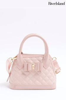 River Island Pink Girls Quilted Bow Bag (E01670) | $35