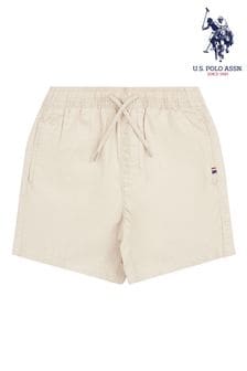 U.s. Polo Assn. Boys Linen Blend Deck Cream Shorts (E01717) | 21 ر.ع - 25 ر.ع