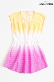 Abercrombie & Fitch Pink Ombre Tie Dye Lace Detail Kafatn Beach Cover-up (E01725) | 144 د.إ